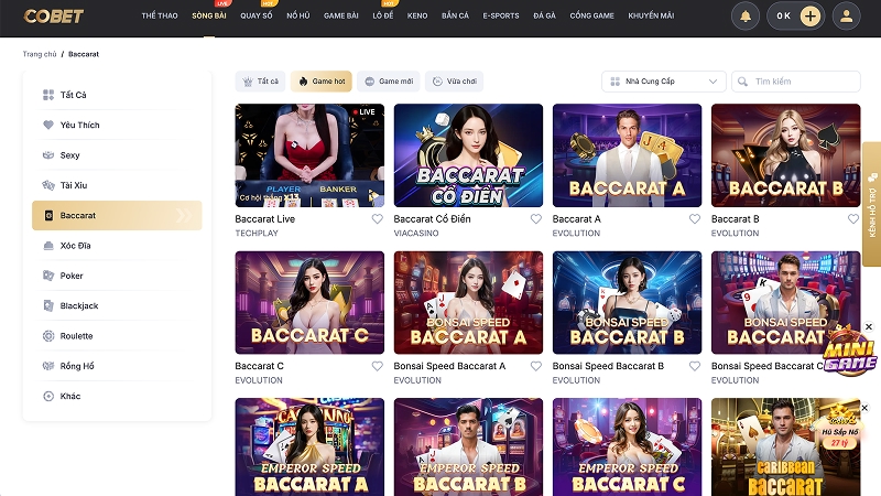 Kho game slot đa dạng tại COBET với hàng nghìn tựa quay hũ hấp dẫn
